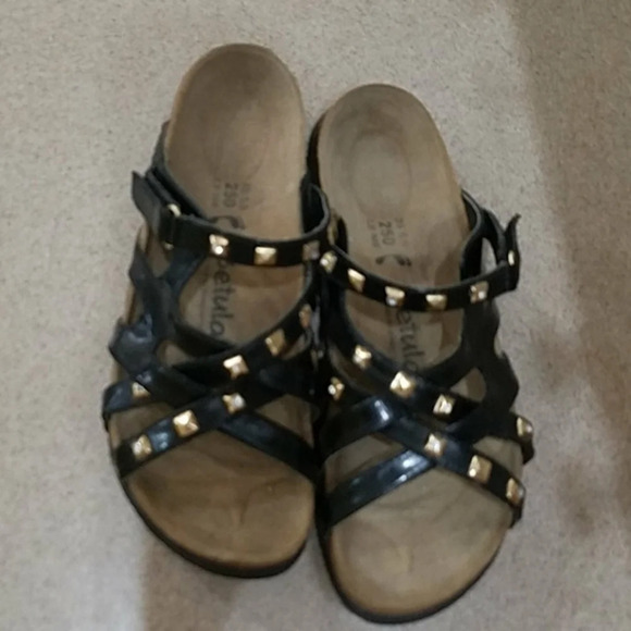 BETULA BY BIRKENSTOCK BLACK‎ SANDALS (sz LADIES 8) - Picture 1 of 6